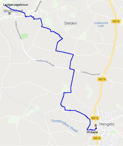 kaartje van Vierakker tot Hengelo