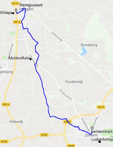 kaartje van Hengelo tot Zelhem