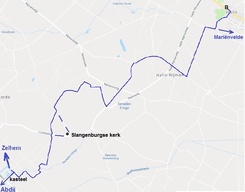 kaartje van Zelhem tot Slangenburg en abdij
