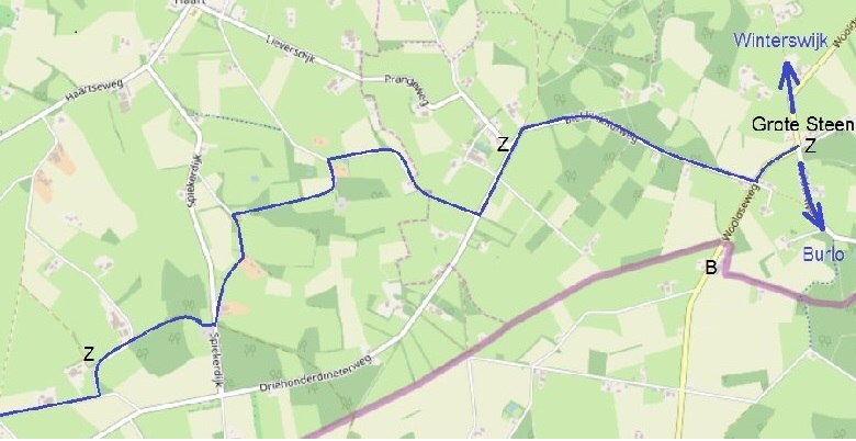 kaart B van Aalten tot de grote steen