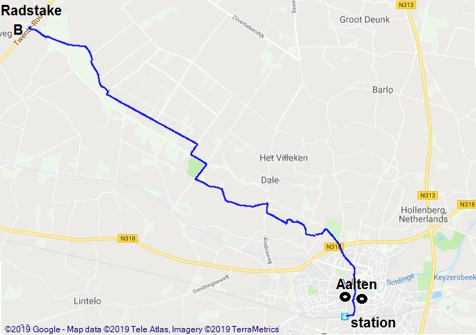 kaartje van De Radstake tot Aalten